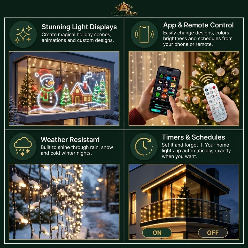 LumesGlows - LED Curtain Lights LED Fairy Lights App Control